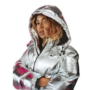 ivy park silver puffer jacket
